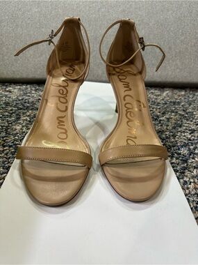 Sam Edelman Tan Ankle-Strap Heeled Sandals